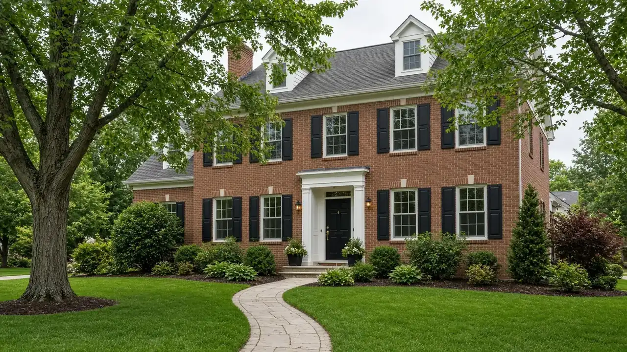 Brick colonial home in a leafy Oakland County neighborhood